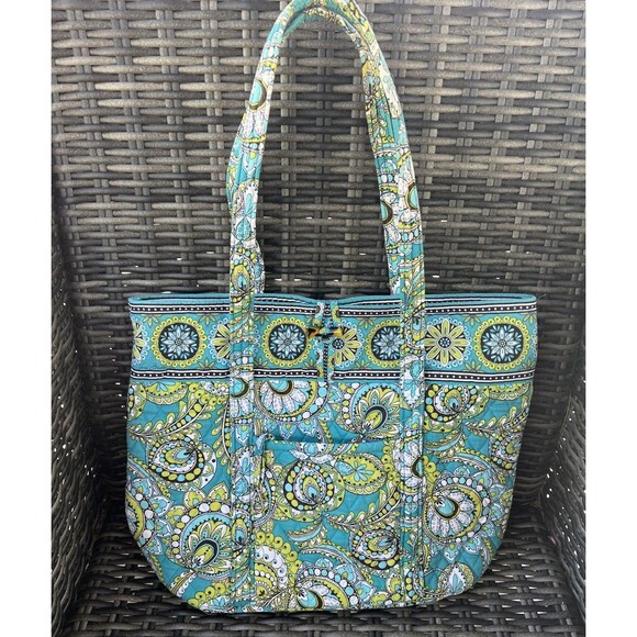 Vera Bradley Handbags - VERA BRADLEY "PEACOCK" TOTE (ICONIC VERA) (RARE & RETIRED)